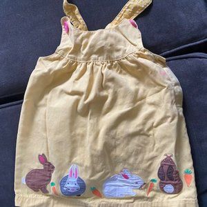 Mini Boden Yellow Bunny & Carrot Dress,